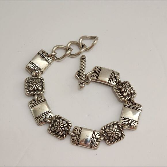 Brighton Sterling Silver Tone Toggle Clasp Bracelet Fashion Statement Jewelry‎ - Picture 1 of 4